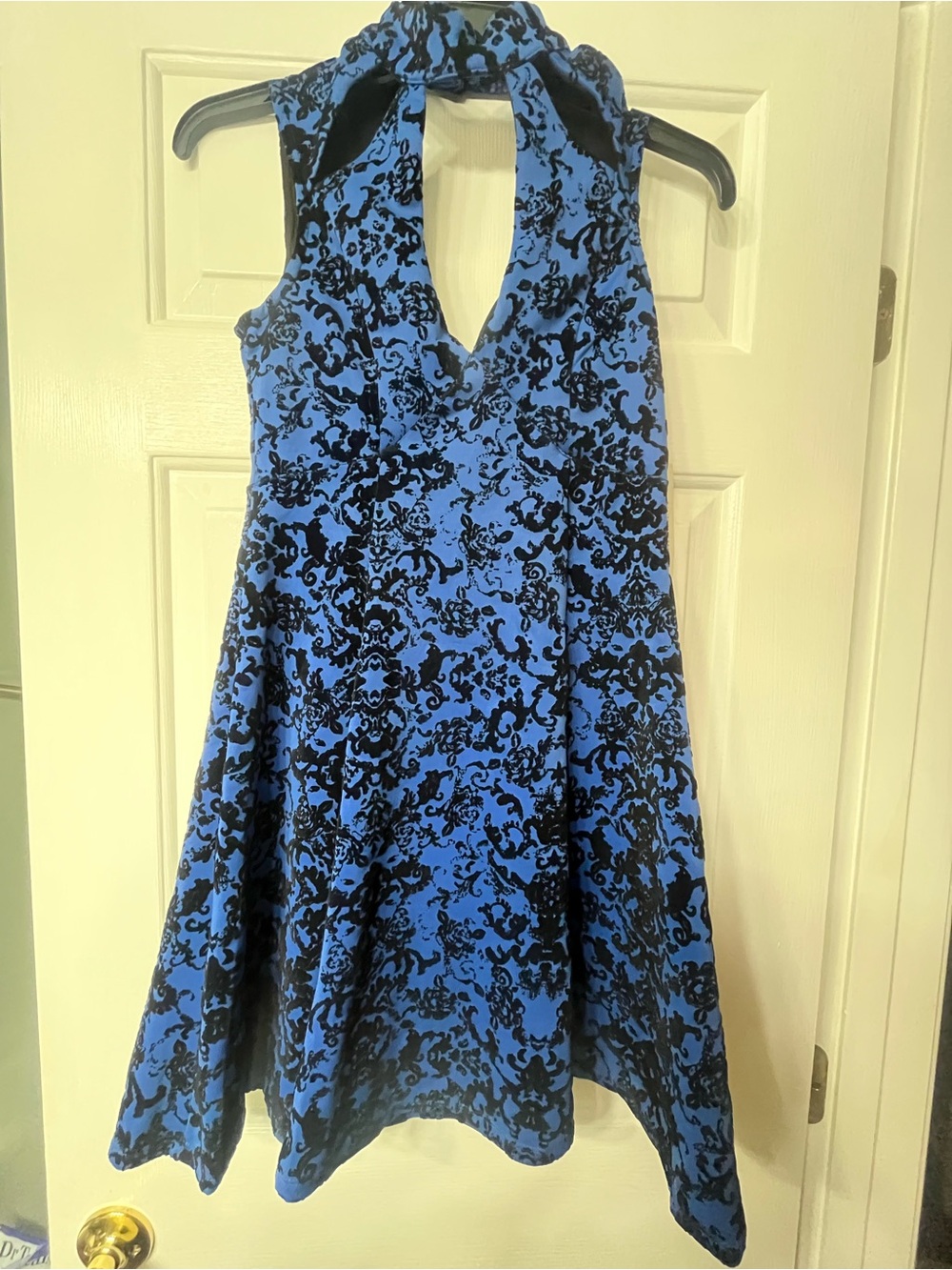 Trixxi Blue and Black Floral Print Dress